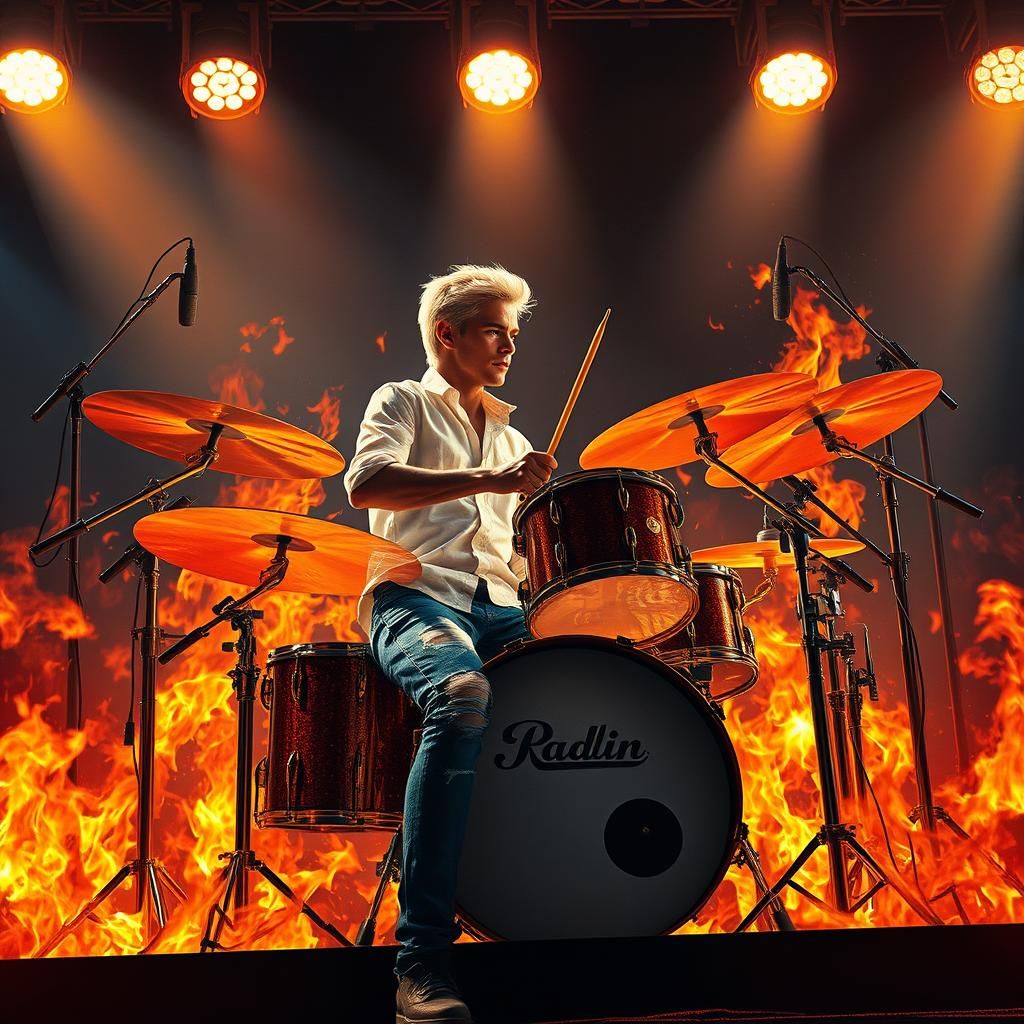 Burning Drum Kit: A Stylized Matte Painting