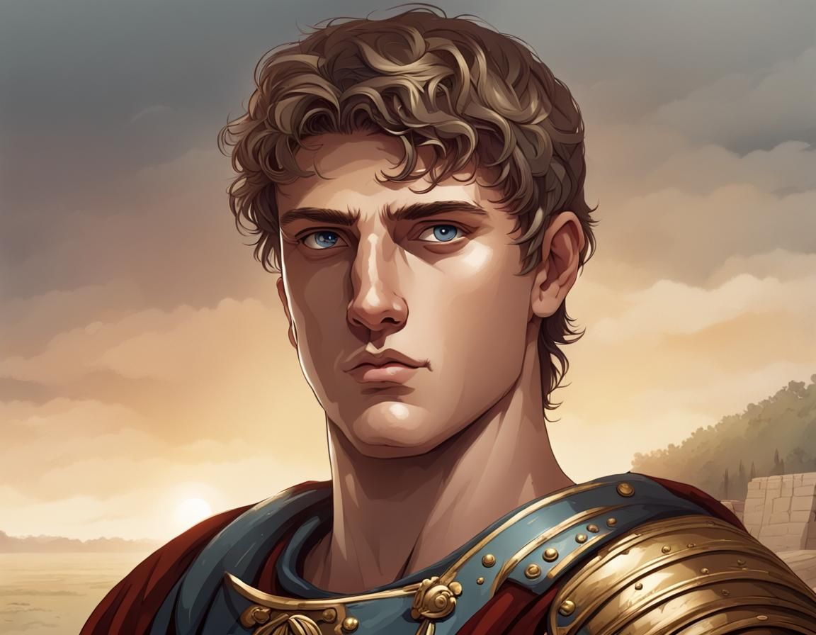 Roman General on Battlefield Portrait