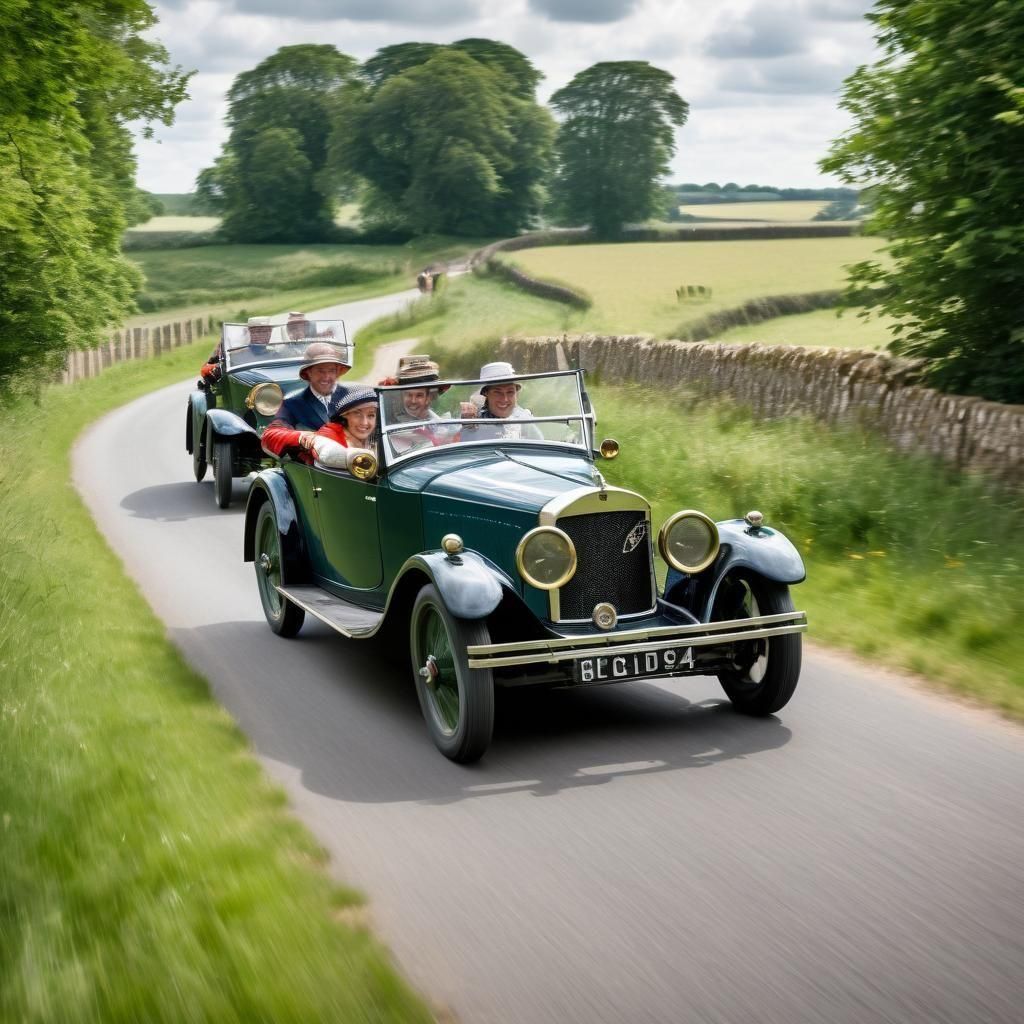 Classic Car Race on a Sunny Day