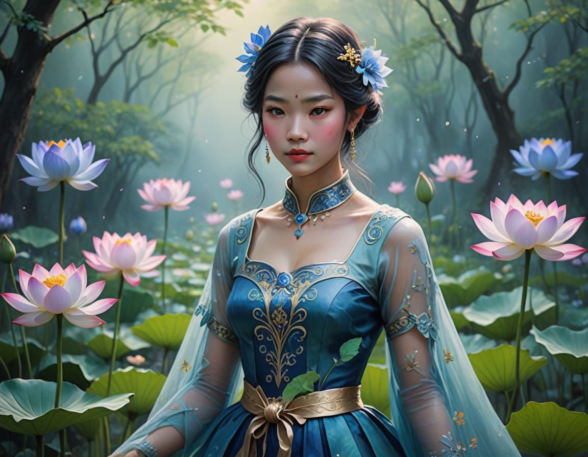 Bluebell Shapeshifter Guardian in Watercolor Style