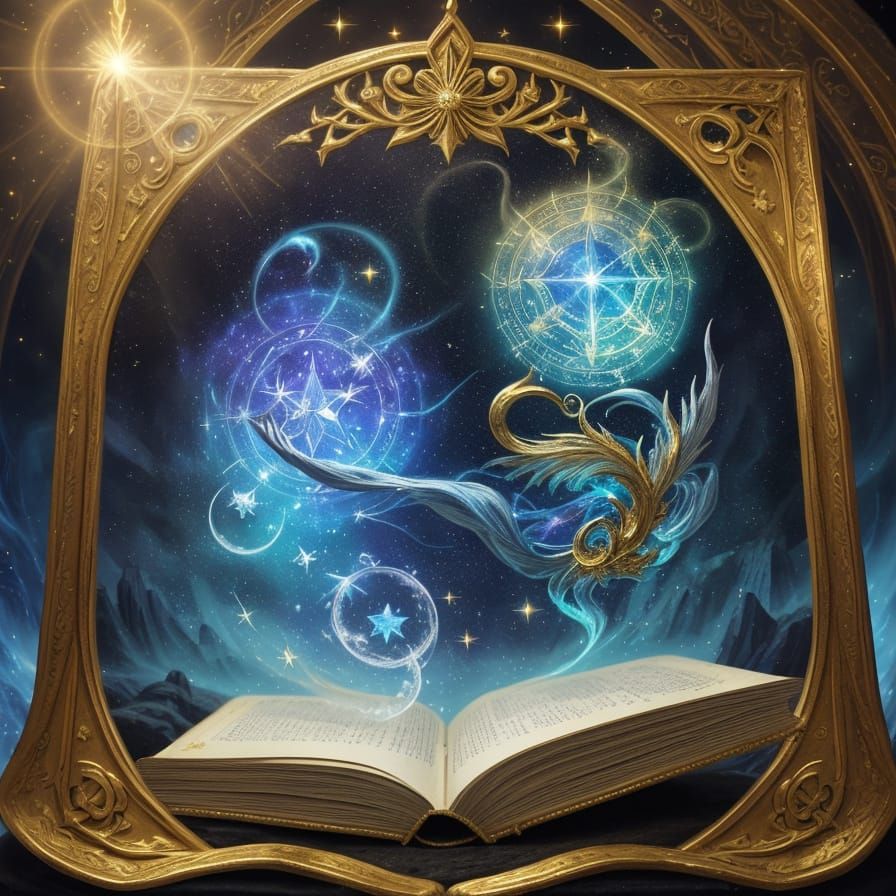 Whimsical Wizard Casting Spell with Magic Sparks