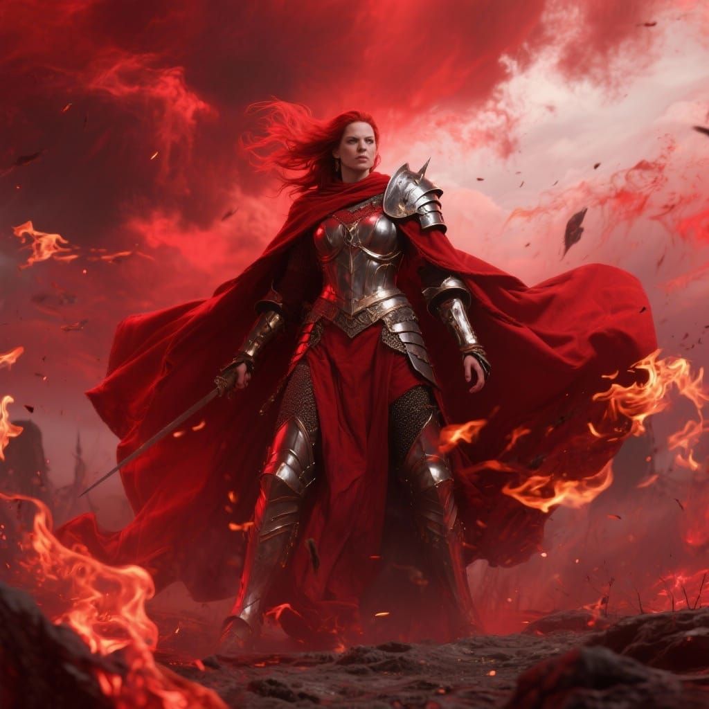 Warrior Queen in Crimson Storm