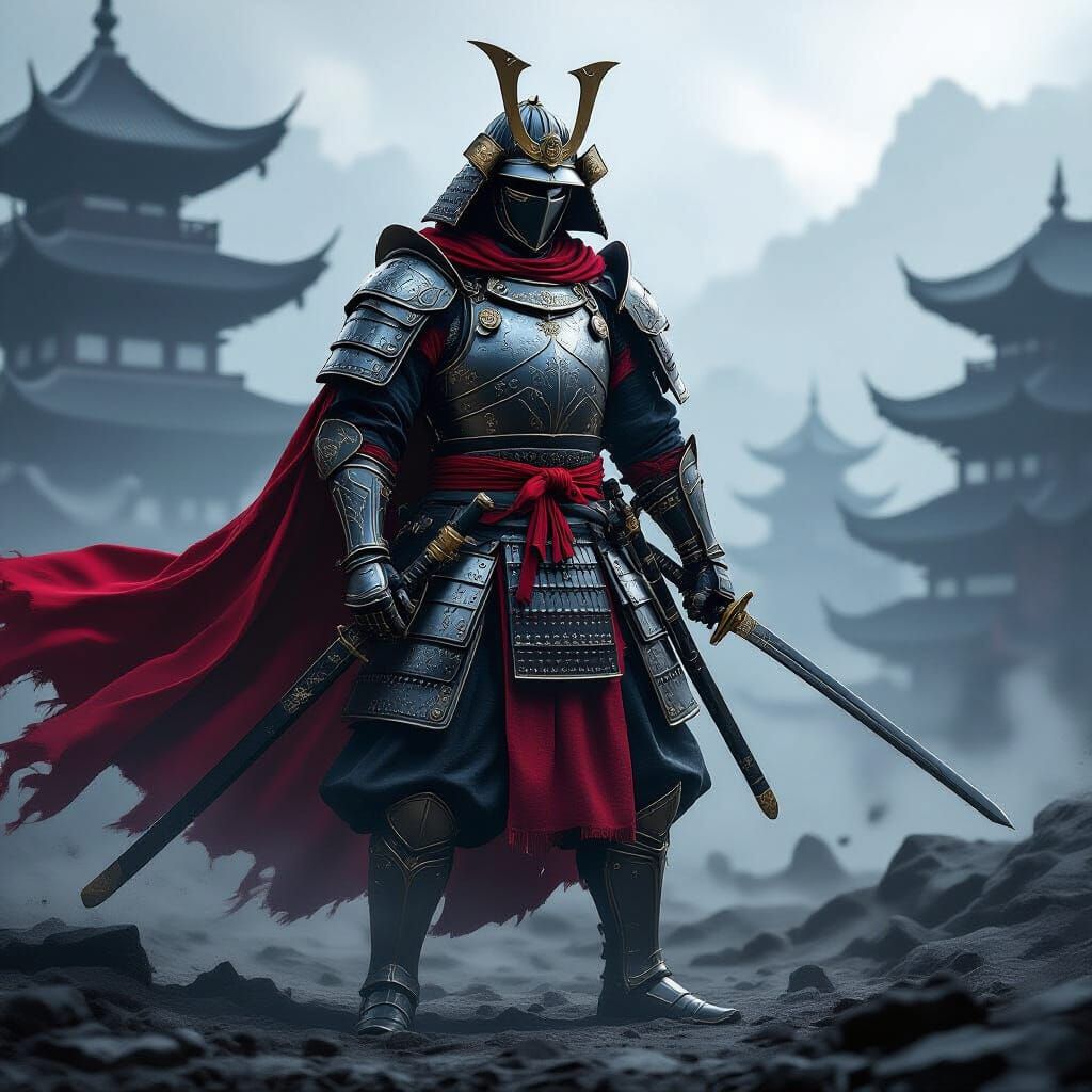Samurai Knight Hybrid in Fantasy Concept Art Style