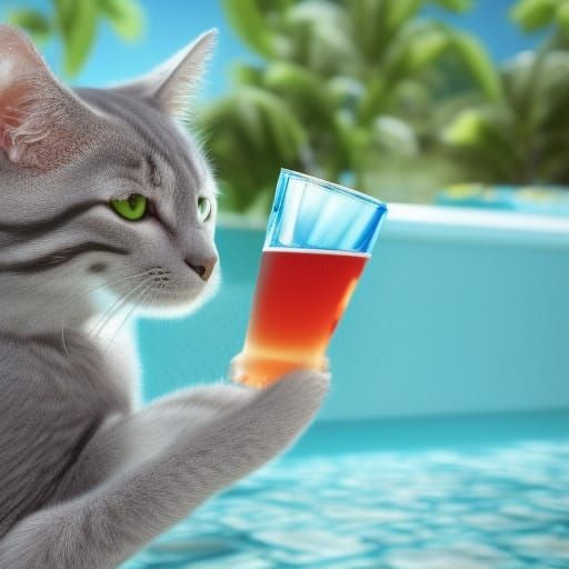 Cat drinking juice 2