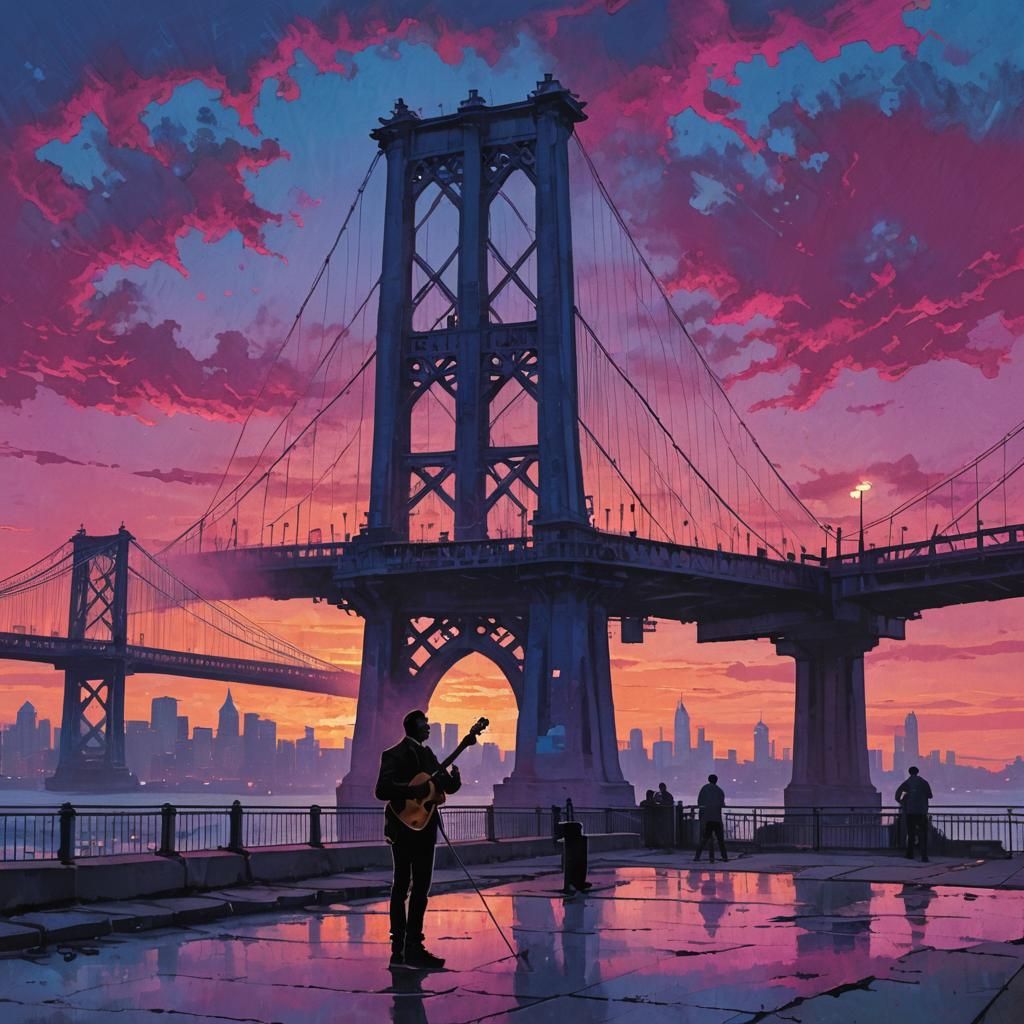 Philadelphia Musician Against Tie-Dye Sky