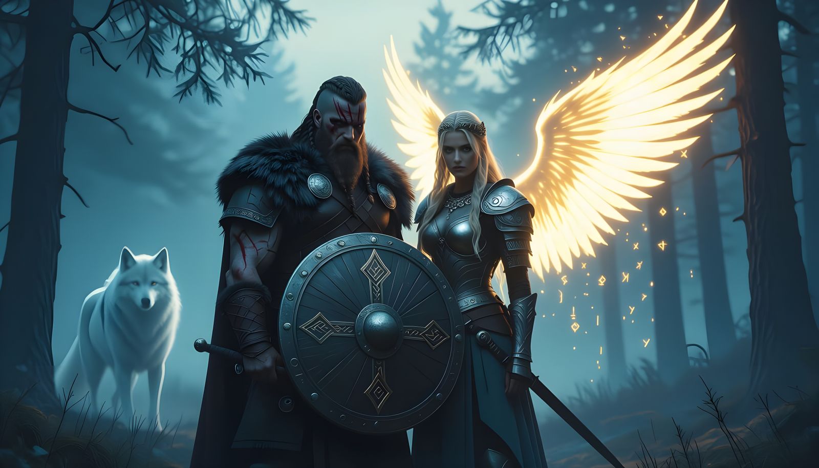 Nordic Warriors in Twilight, Cinematic Style