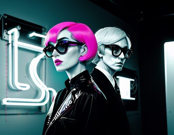 Andy Warhol and Edie Sedgwick in Neon-Lit Pop Art Masterpiec...