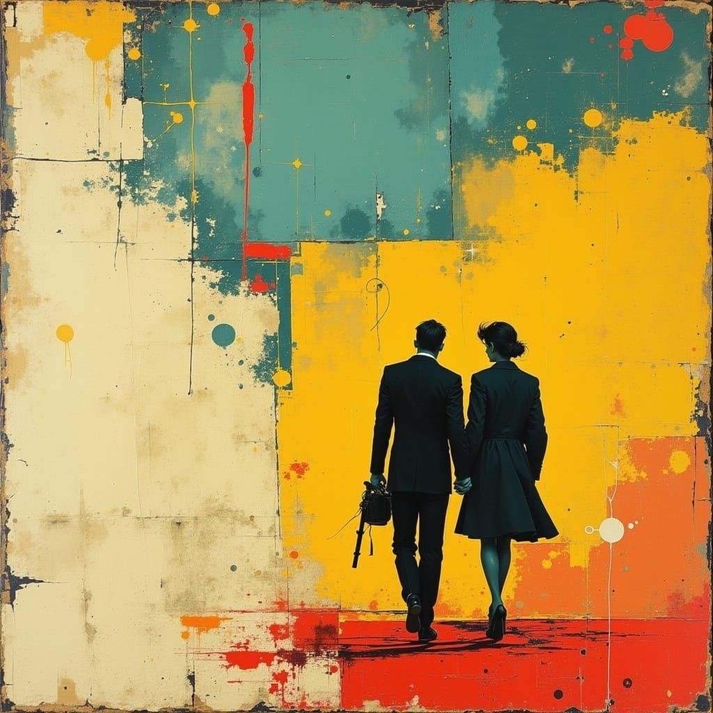 Minimalist Abstract Art Inspired by Bonnie and Clyde