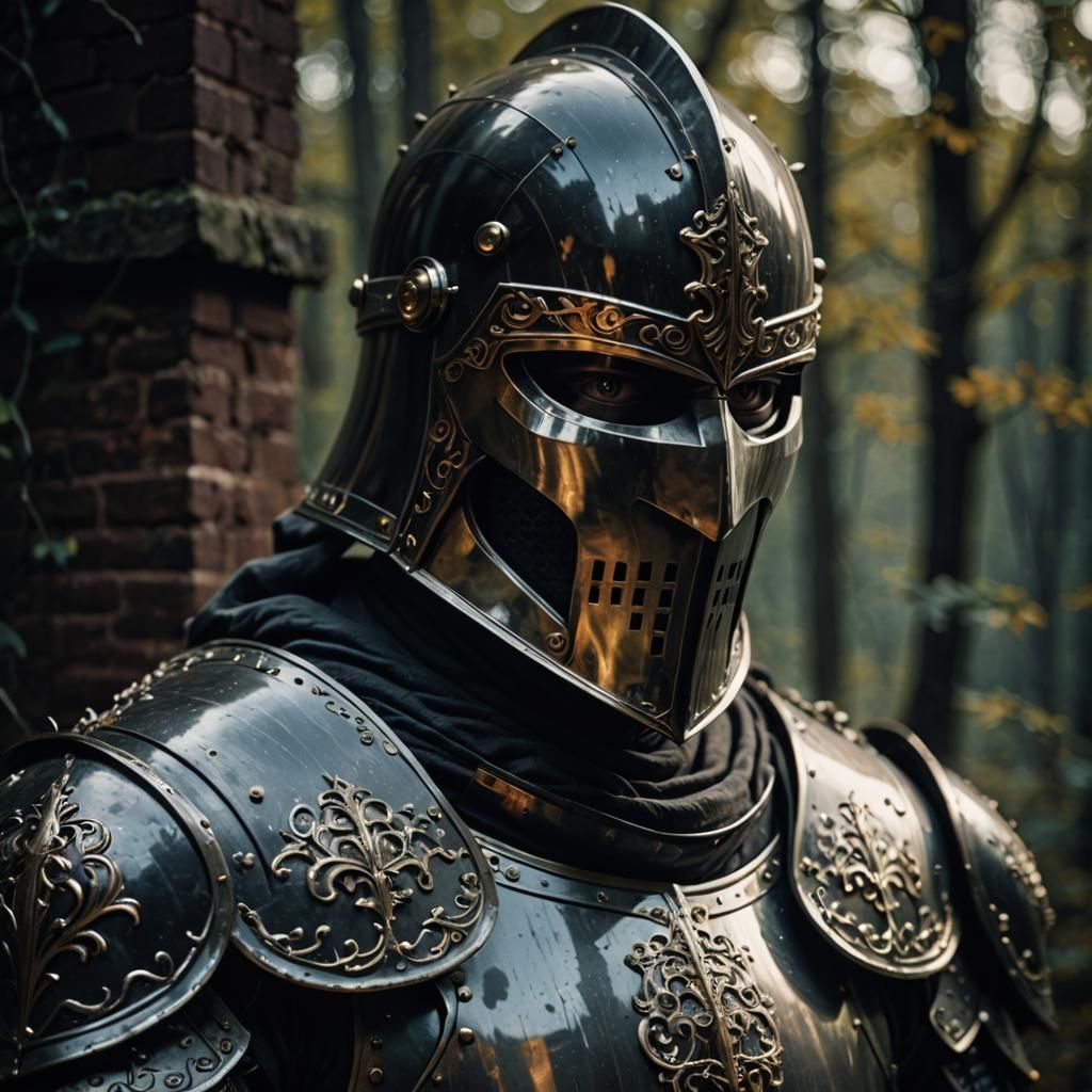 Eerie Translucent Knight in Grainy Vintage Photo