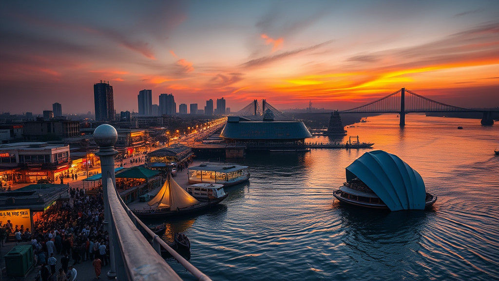 Modern Prayagraj at Dusk: A Cinematic Cityscape