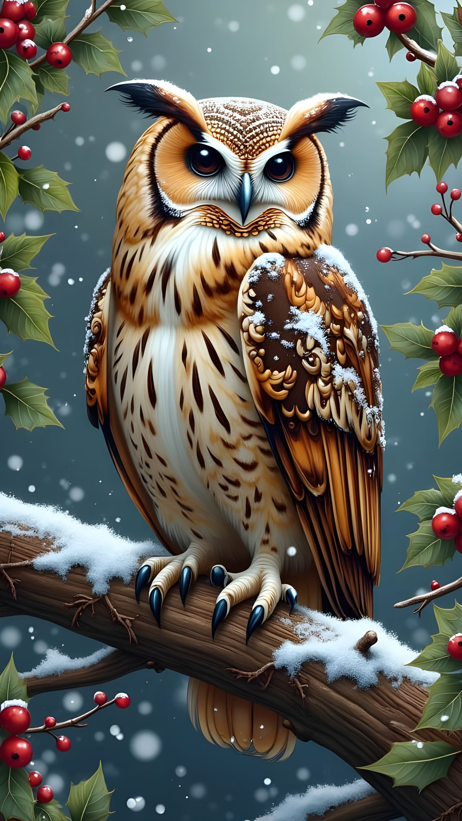 Santa Christmas owl 4