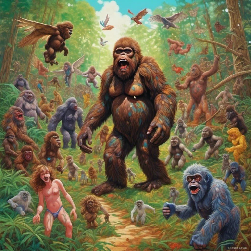 Oklahoma Sasquatch Breeding Facility: Colorful Horror Painti...