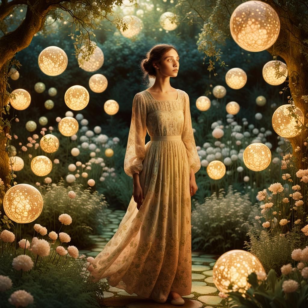 Ancestral Garden Portrait in Ethereal Style