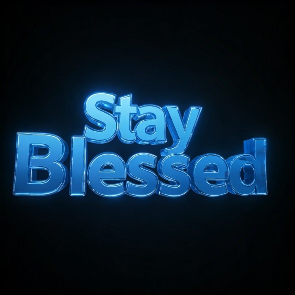 Radiant 3D Block Font Art: "Stay Blessed"