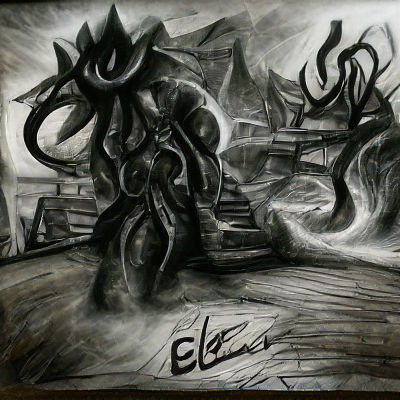 Eldritch Blast Charcoal Drawing in 8k Resolution
