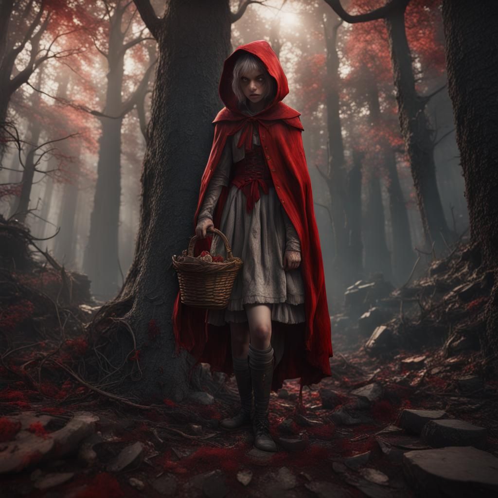 Decaying Little Red Riding Hood: Detailed Matte Painting