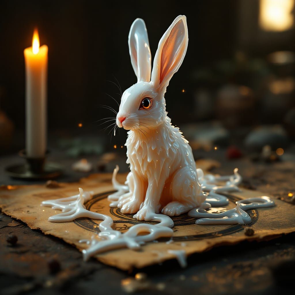 Wax Rabbit Sigil on Ancient Parchment