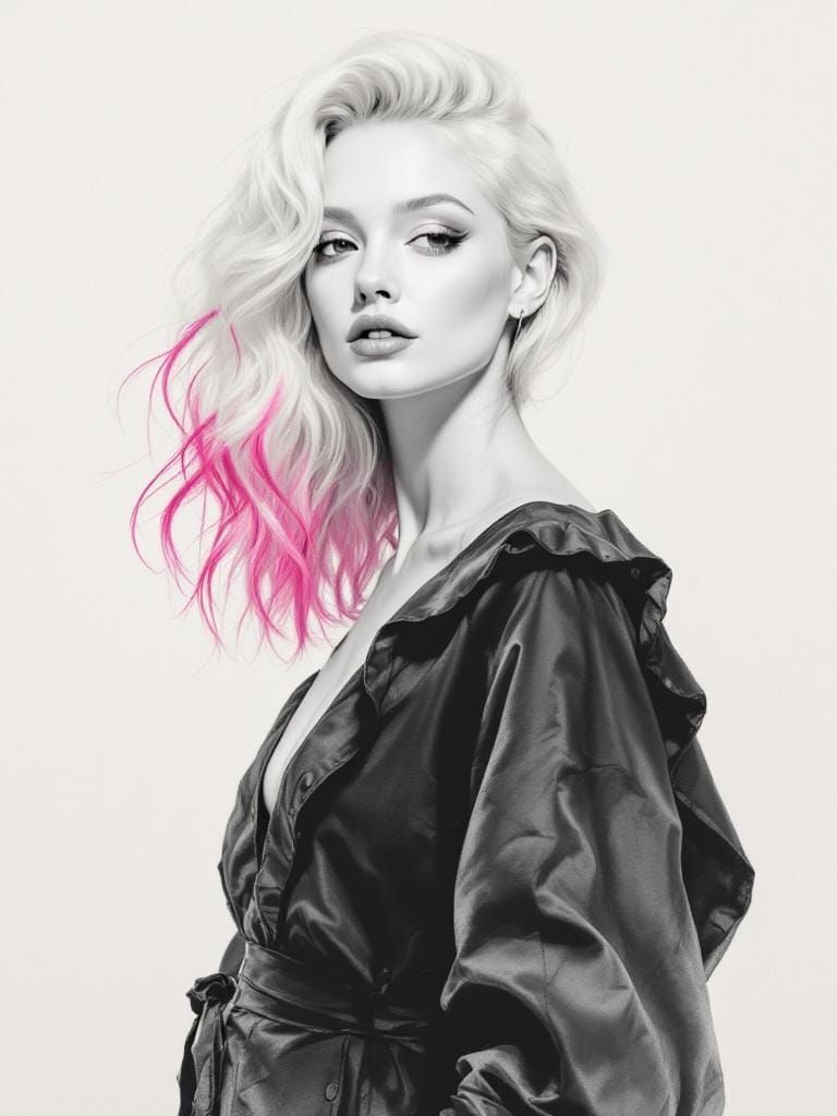 Pencil Sketch of Pin-Up Woman in Da Vinci/Sargent Style