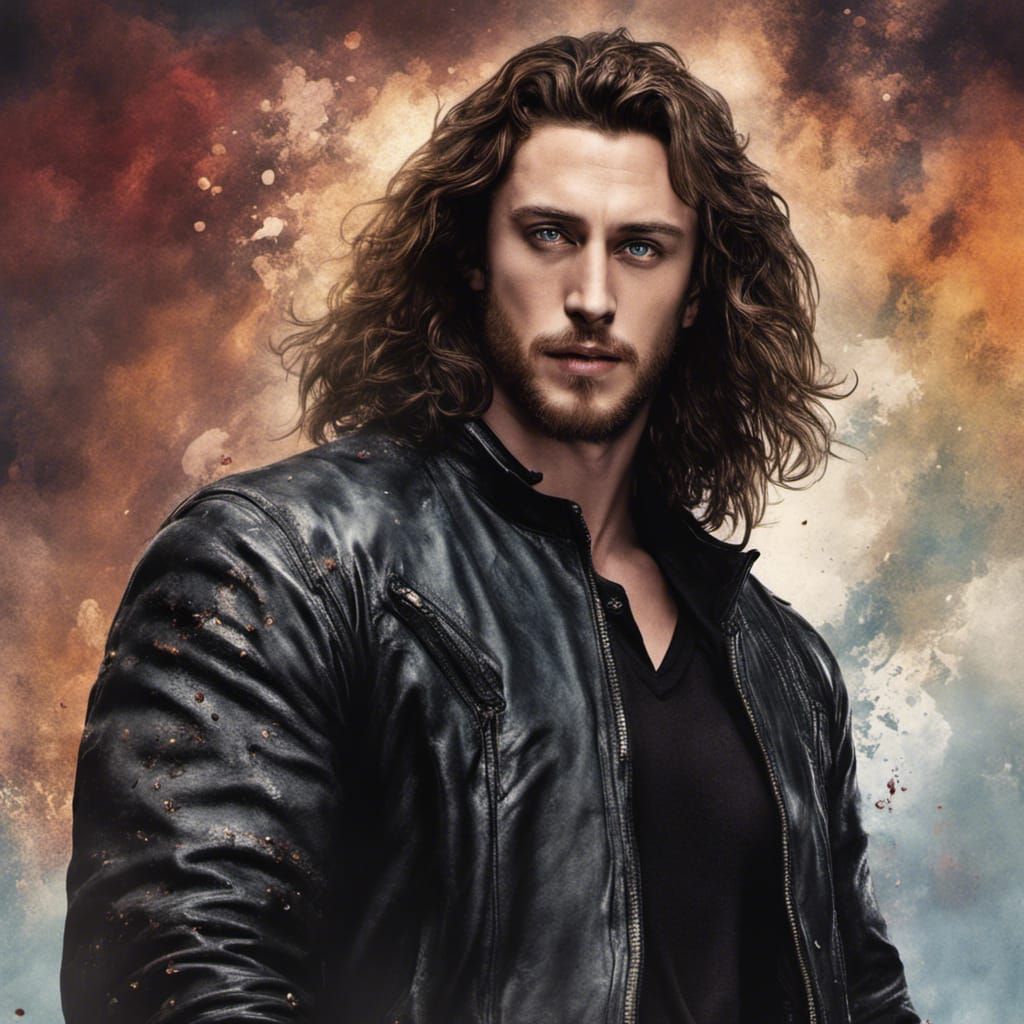 Handsome Man in 90s Fashion: Matte Painting