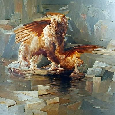 Griffin in Oil Painting Style