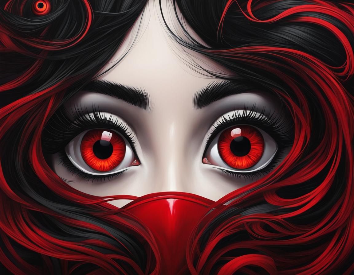 Surreal Kooky Animated Animal in Red and Black