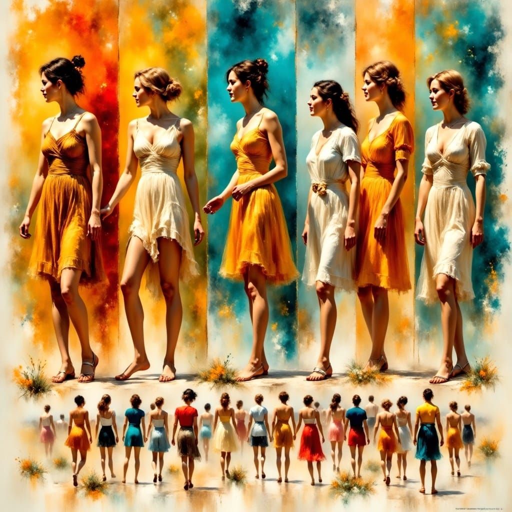 Evolution of Female Roles in Society, A Vibrant Infographic