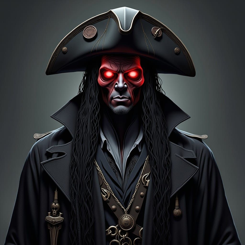 Pirate Monster with Glowing Skull on Skull Island