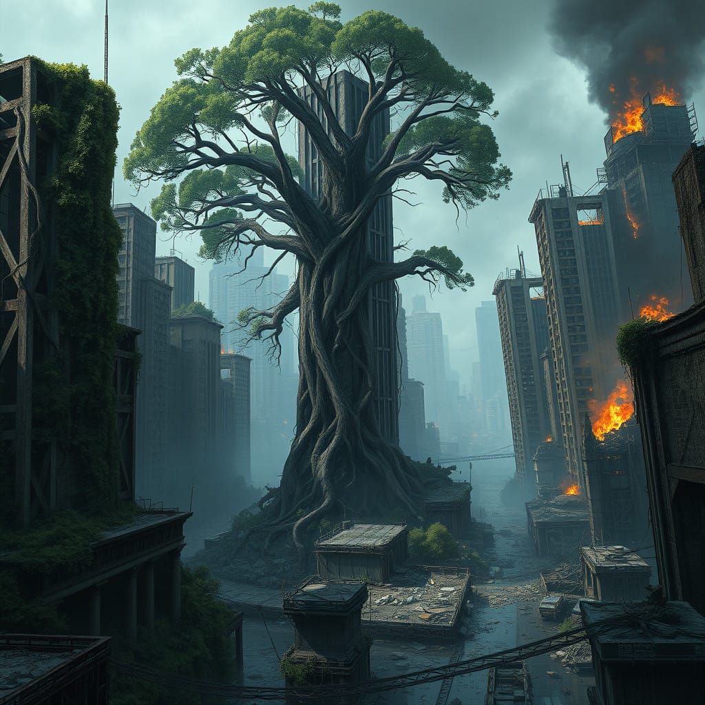 Abandoned Metropolis Reborn by Nature