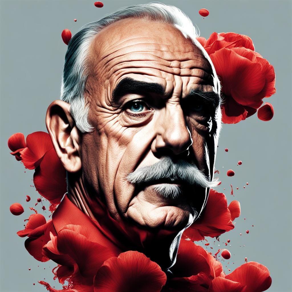 Sean Connery Portrait in Abstract Style