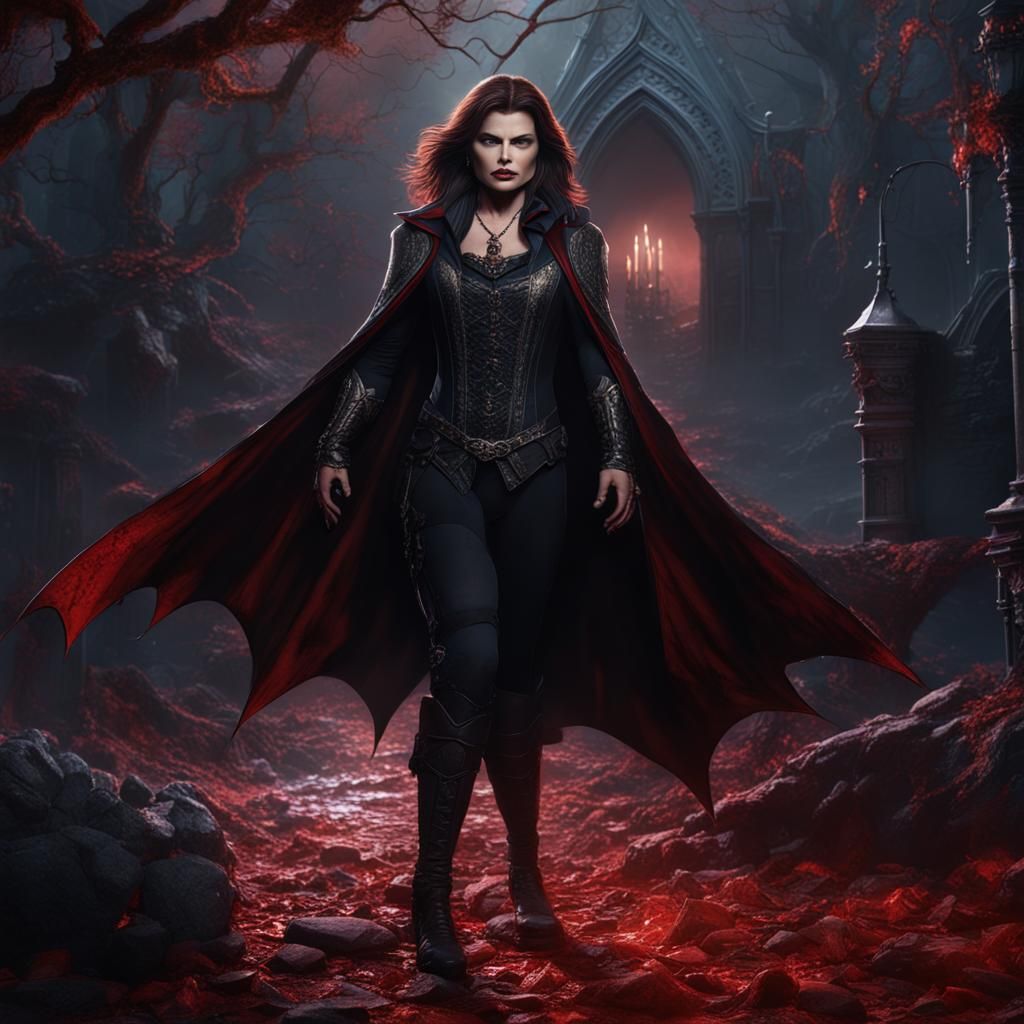 Female Vampire in Detailed Matte Painting Style