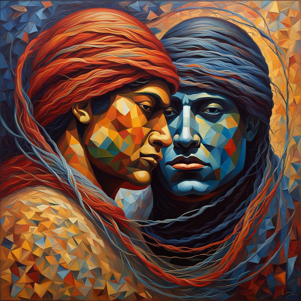 Intricate Cord Painting in Impasto Style, 8K