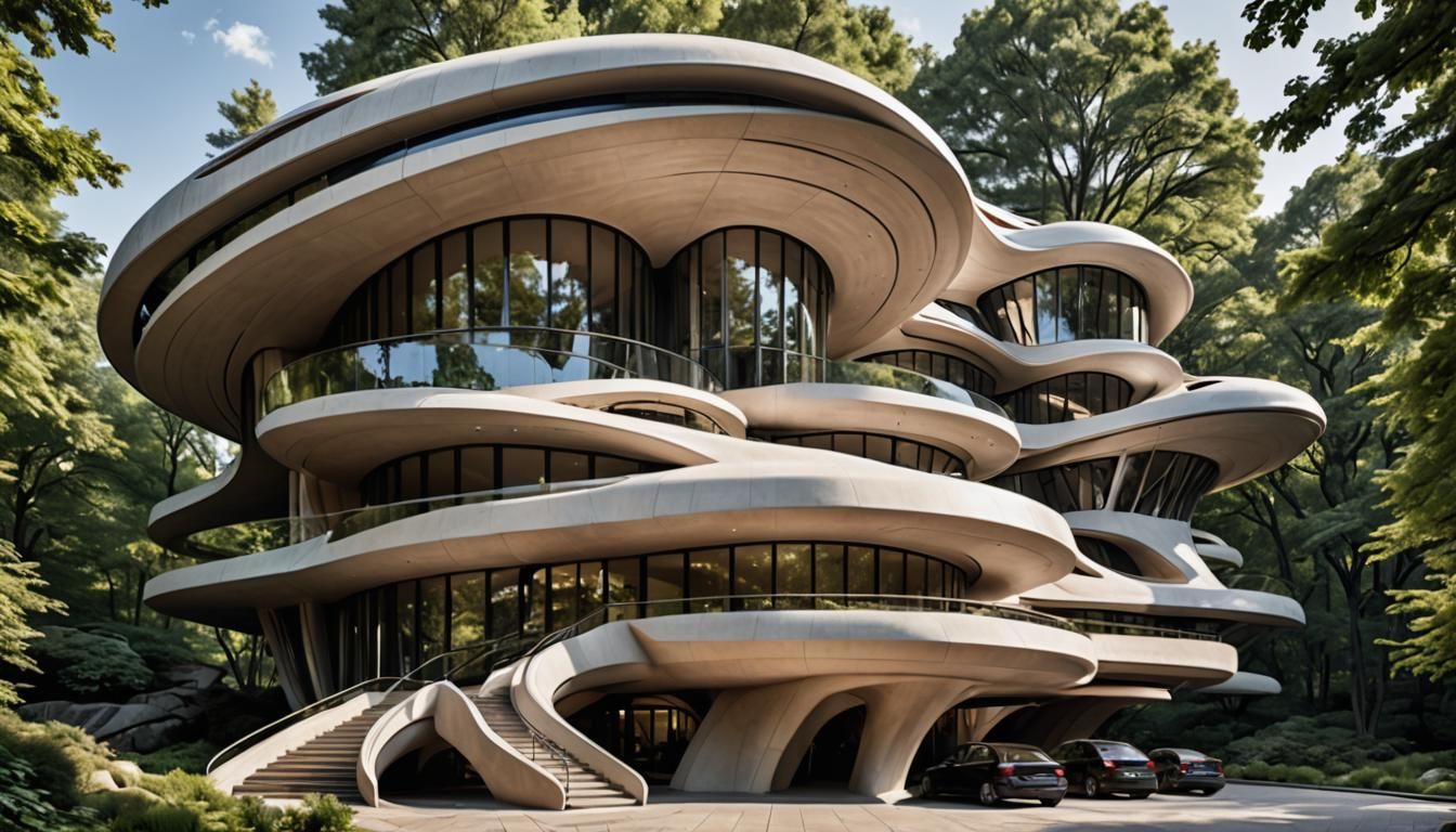 Limitless Fusion of Wright and Hadid Architectural Styles