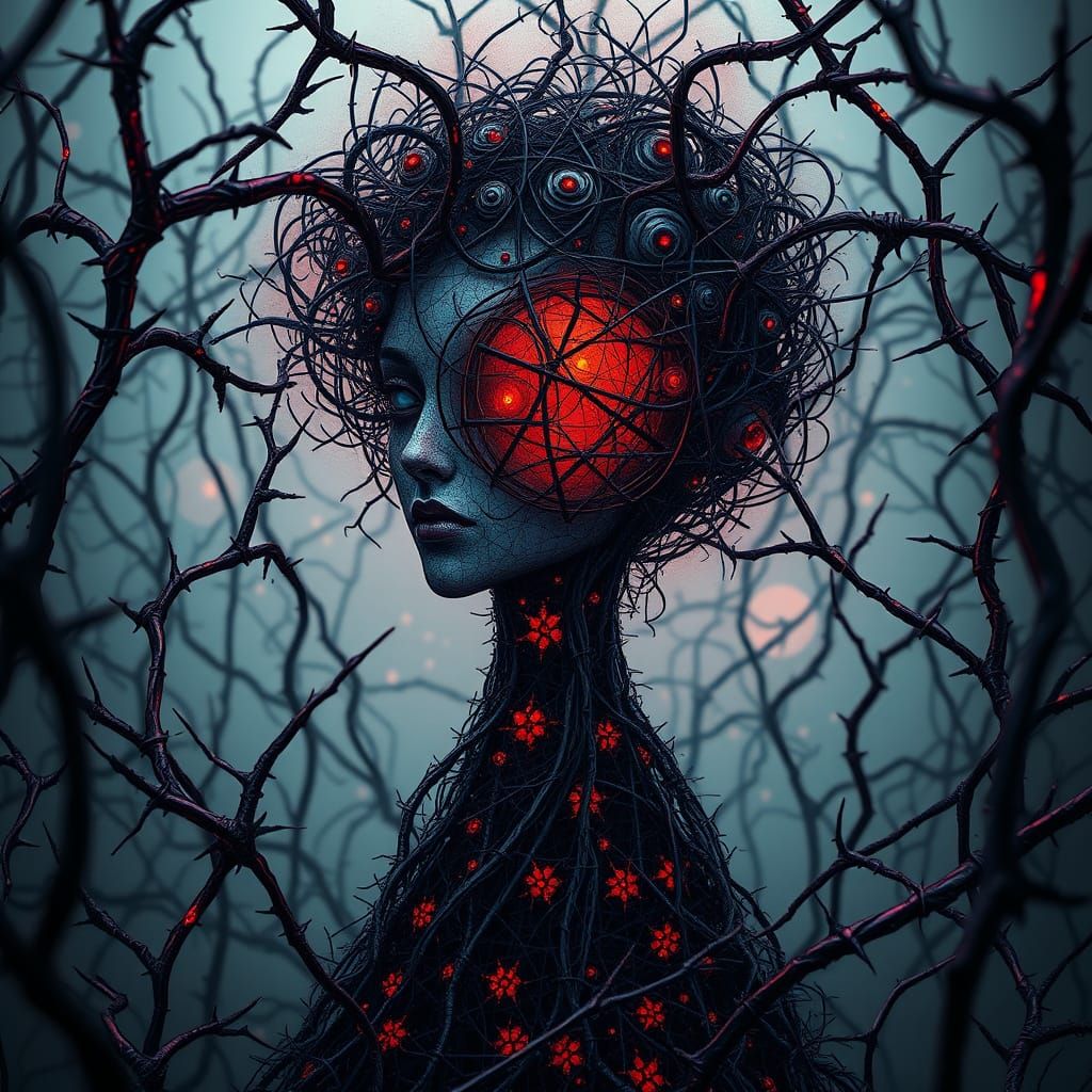 Barbed Wire Princess in Abstract Maze