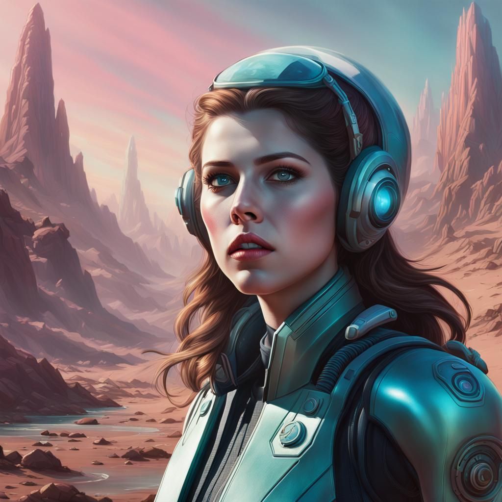 Anna Kendrick in 1950s Sci-Fi Art