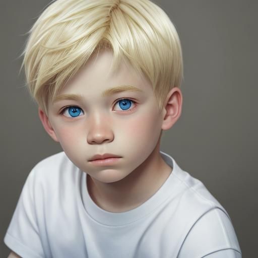 Photorealistic Portrait of a Blond Boy