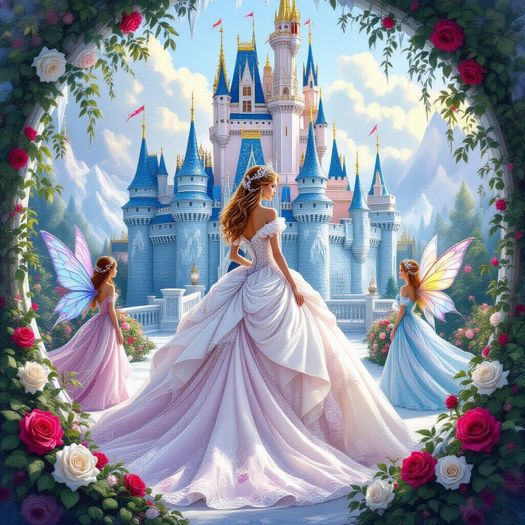 Princess with Fairies at Ice Castle