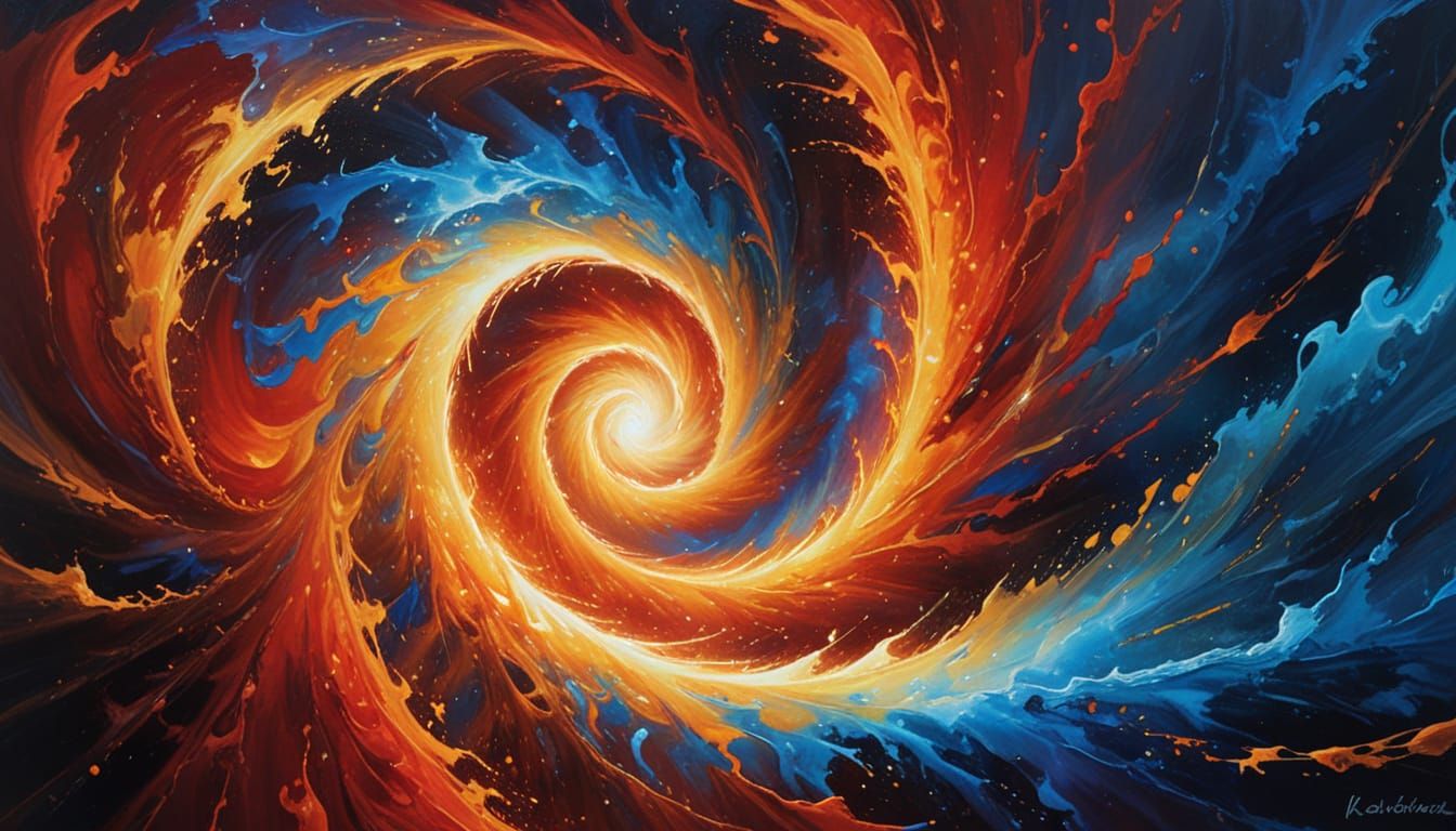 Majestic Vortex Tunnel in Vibrant Plasma Colors