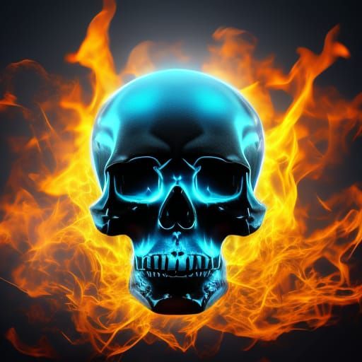 Glowing Skull of Smoke and Fire