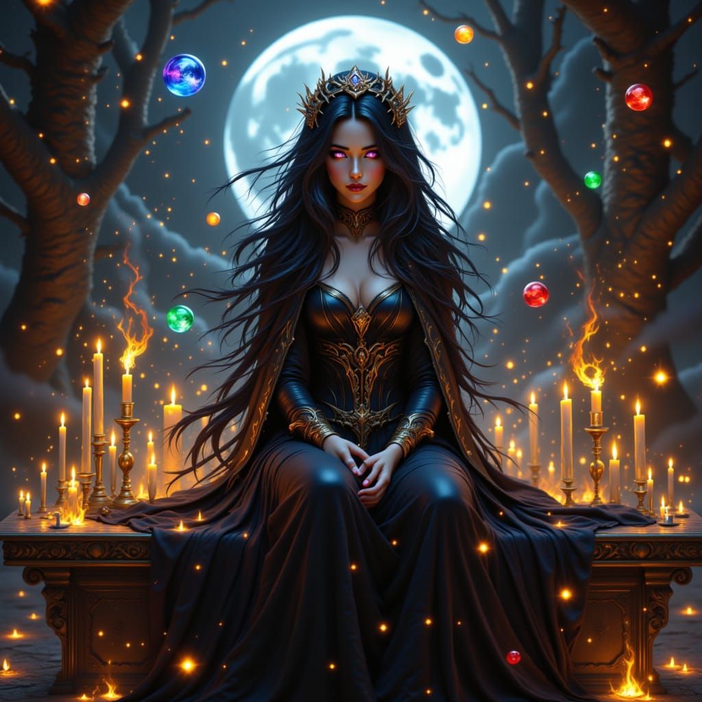 Ethereal Maiden on Altar in Dark Fantasy Style