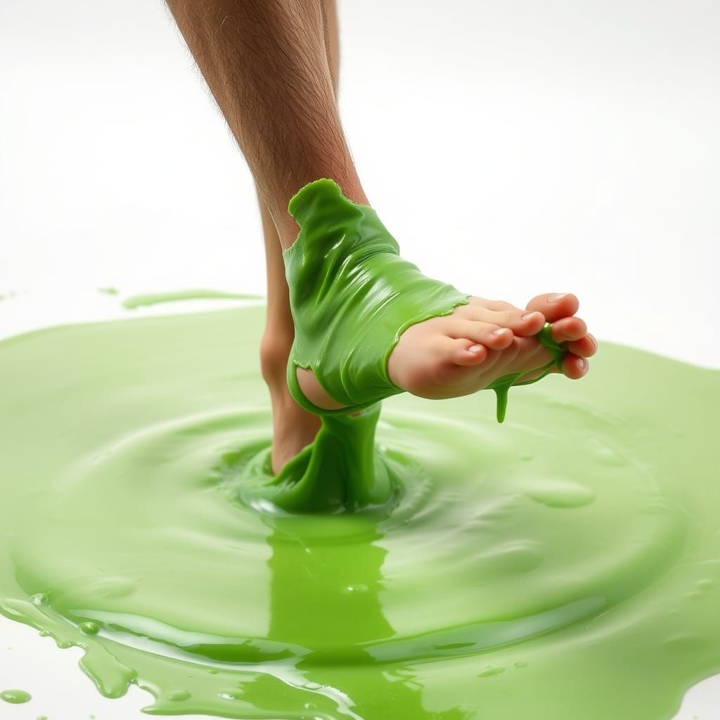 Man Trapped in Green Glue Puddle