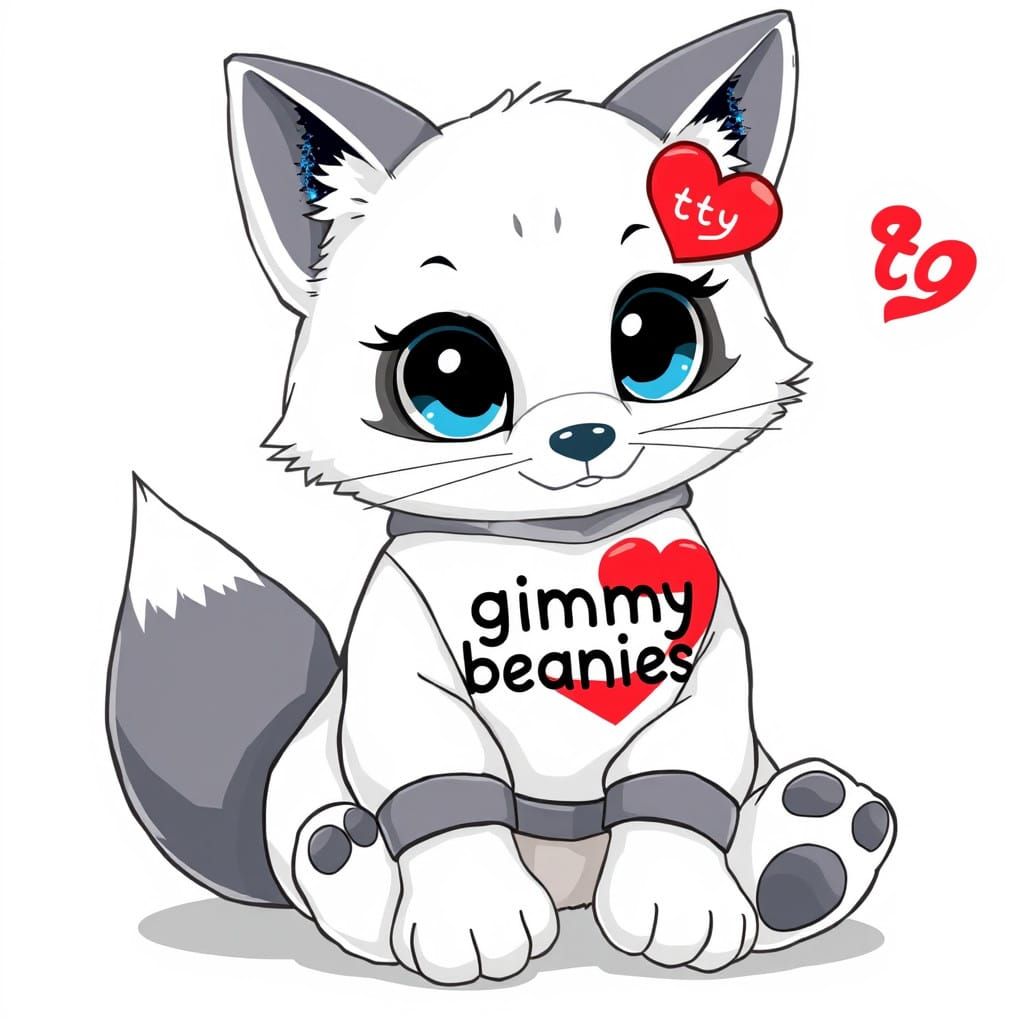 Anime-Inspired Beanie Boo Fox in Western Cartoon Style