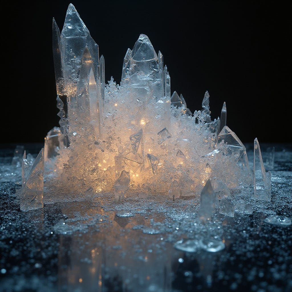 Surrealist Crystal Installation in Escher-esque Impossible C...