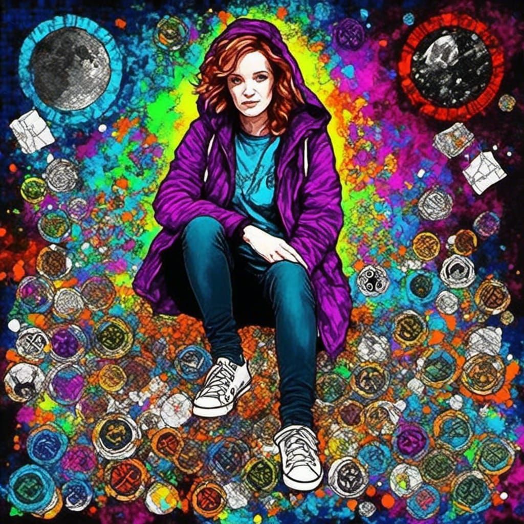 Ghost Hunter in Astral Void: Expressionist Digital Art