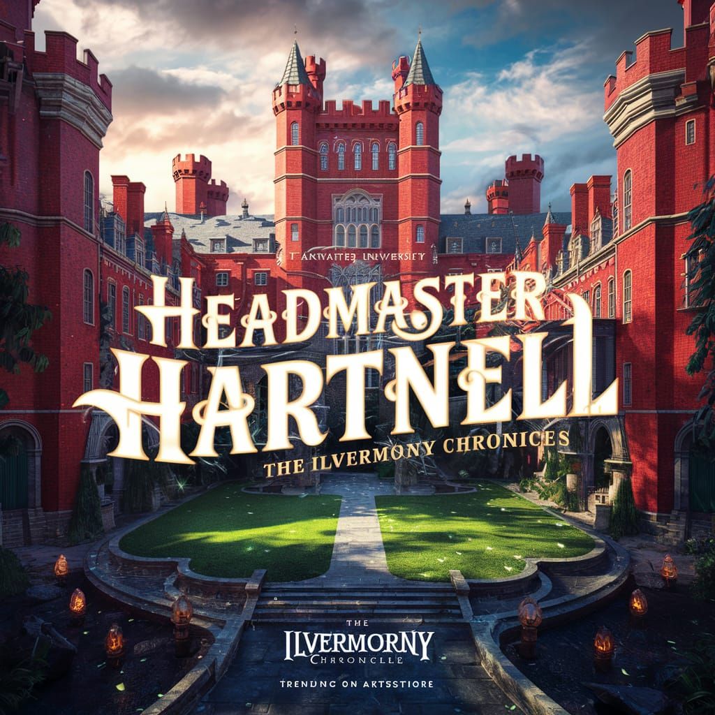 Red Granite Castle with Green Courtyard: Fantasy Concept Art