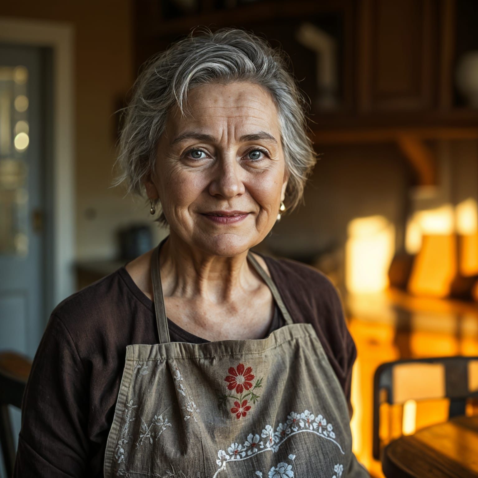 Warm, Golden Light Fills a Cozy Kitchen Scene