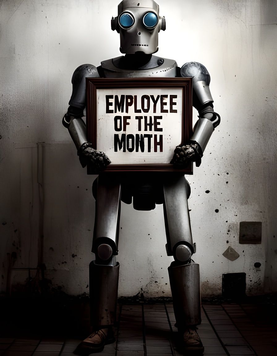 Rusty Robot Employee of the Month Portrait