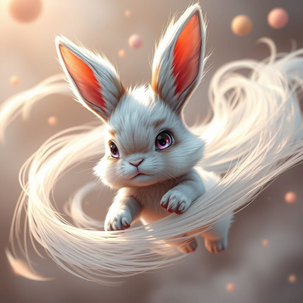 Cute Bunny Airbender in Dynamic 3D Anime Style