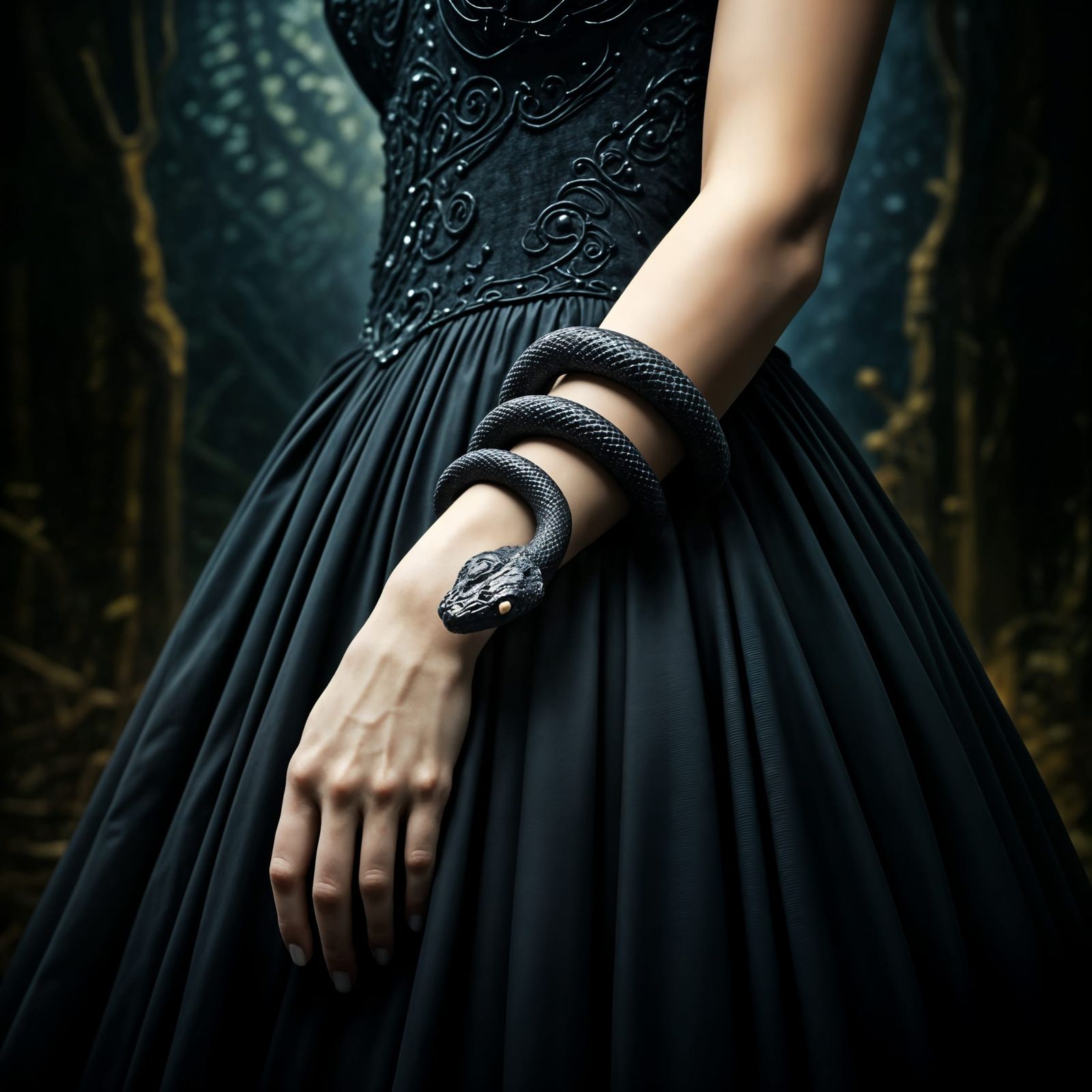 Woman's Arm with Magical Snake Bracelet