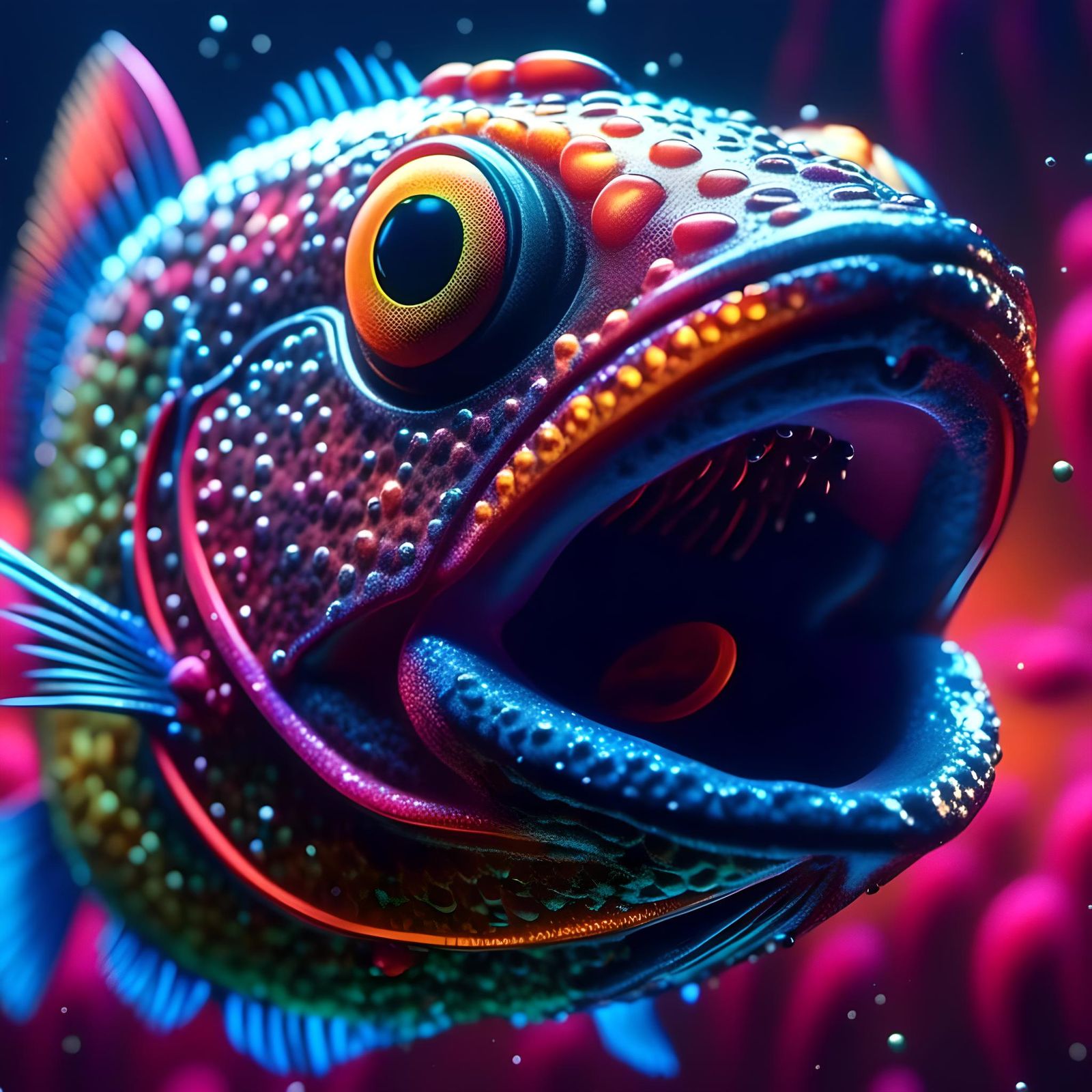 Neon fish macro