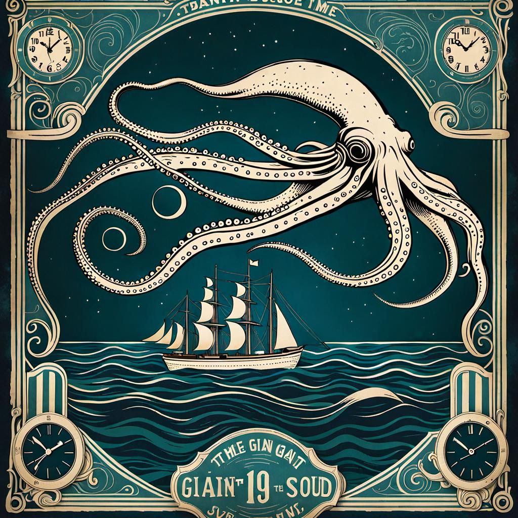 1920s Event Poster: The Giant Squid